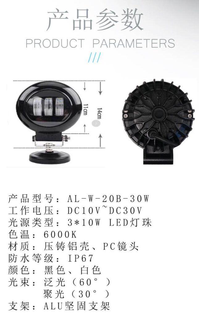 AL-W-20B-30W 工作灯详情页2