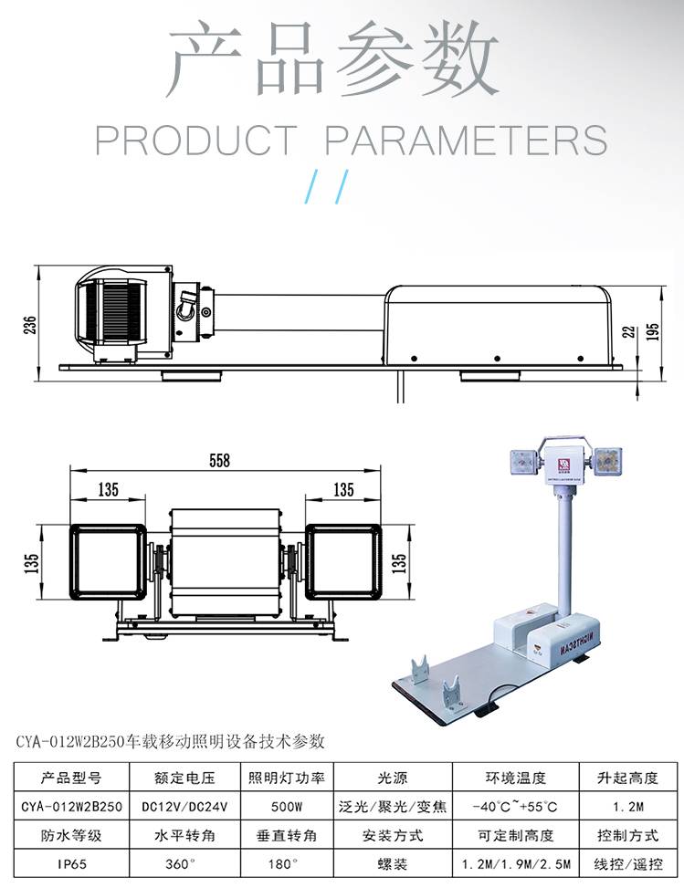 CYA-012W2B250 应急移动照明设备详情页2